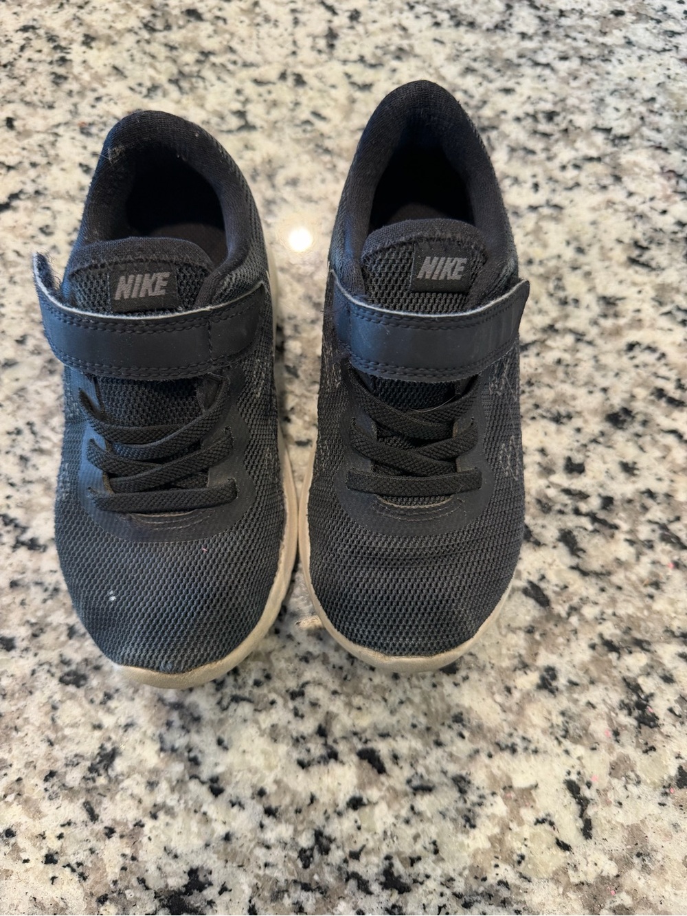 Nike Kids Black Mesh Velcro Sneakers